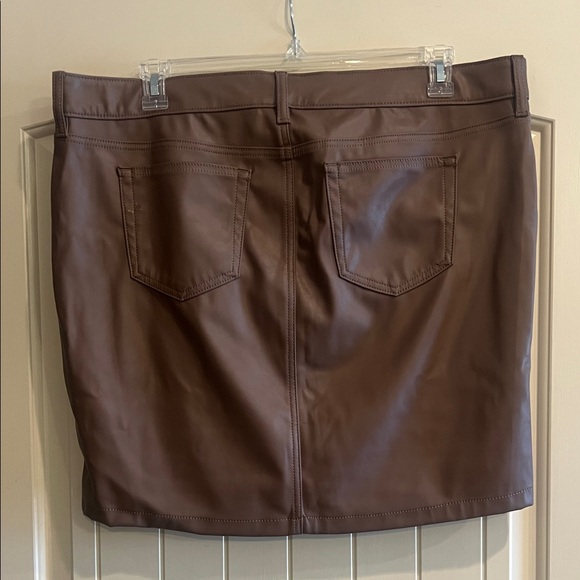 Torrid Deep Taupe Faux Leather Skirt - Picture 3 of 3